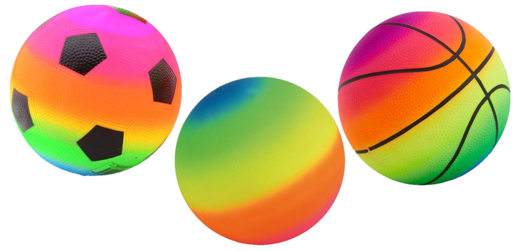 Rubber Regenboog Ballen - set van 3