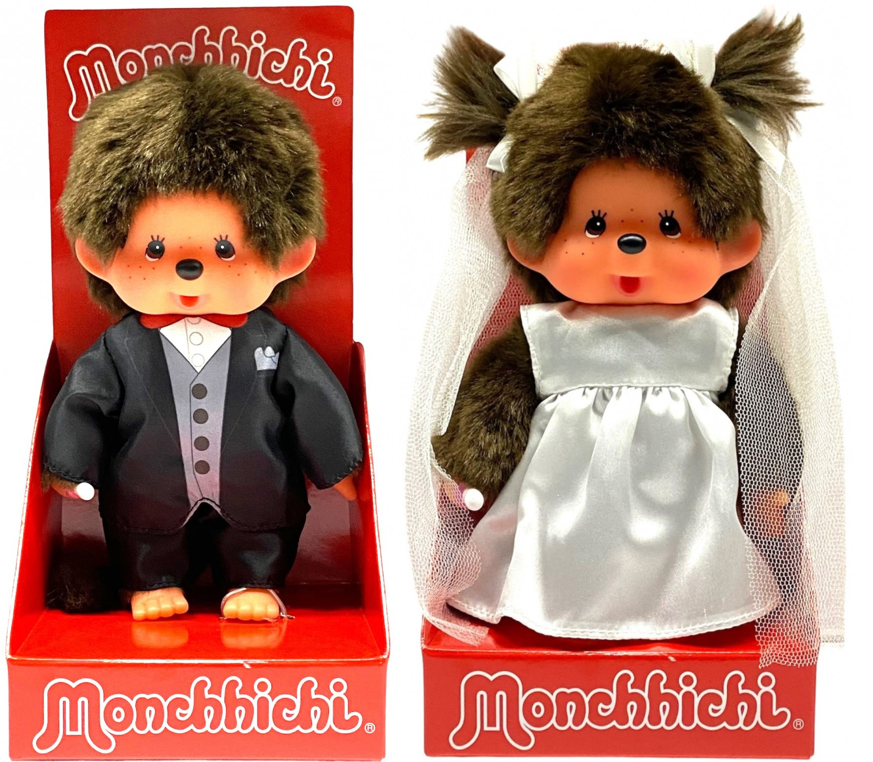 Monchhichi Set - (20cm) Bruidspaar 