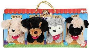 Toi-toys Knuffelhondenset 12 Cm Pluche 4-delig in hok