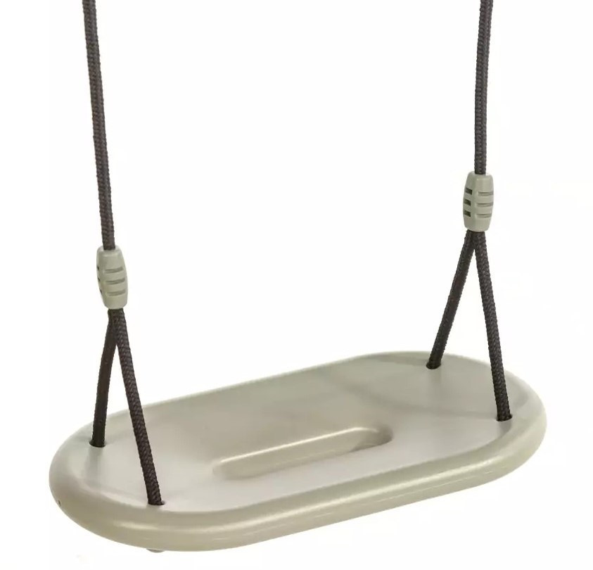 Dice - Ergonomisch Schommelzitje  XXL - zwart gevlochten touw -  Pastelgroen