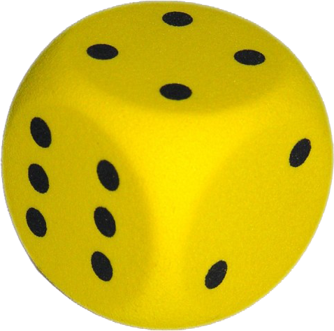 Foam dobbelsteen 16 x 16cm Geel