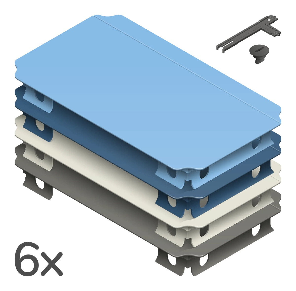 QUADRO - HALF PANELEN SET L HOME - BLAUW (6st.)