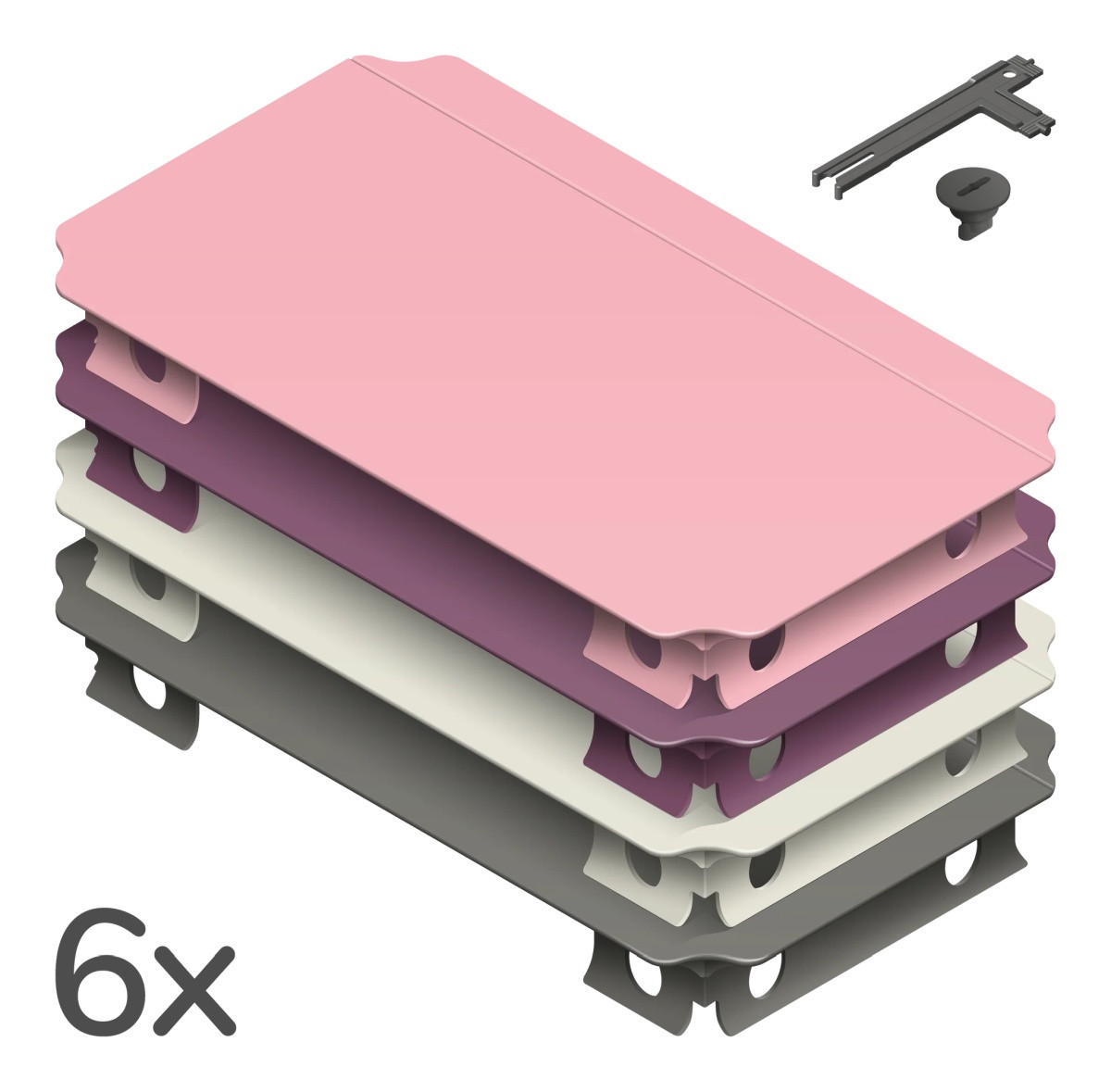 QUADRO - HALF PANELEN SET L HOME - ROZE (6st.)