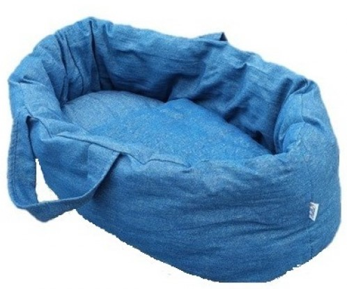 Hollie - Poppendraagmand Jeans 38cm - Blauw