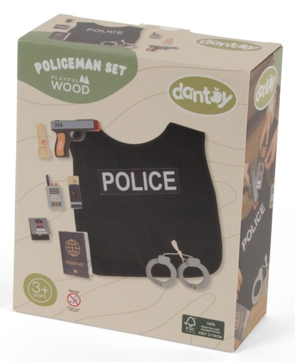 Dantoy - Houten Politieset 8-delig