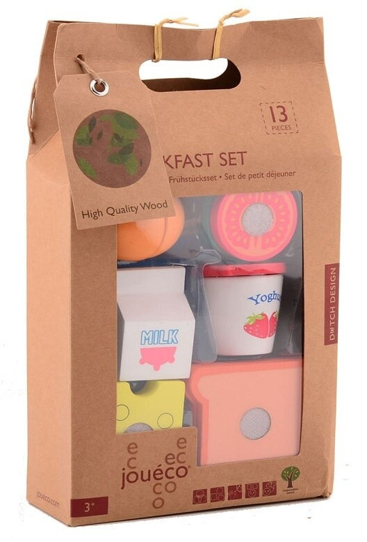Houten speelgoed ontbijtset