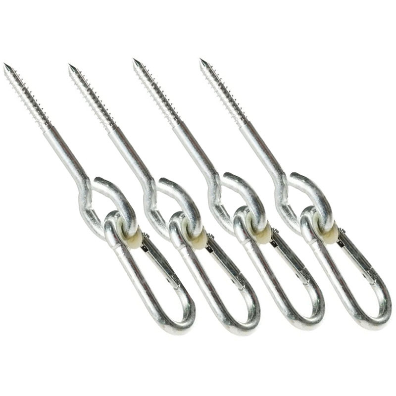 Schommelhaak met Schroefdraad en Karabijnhaak - (4 stuks)