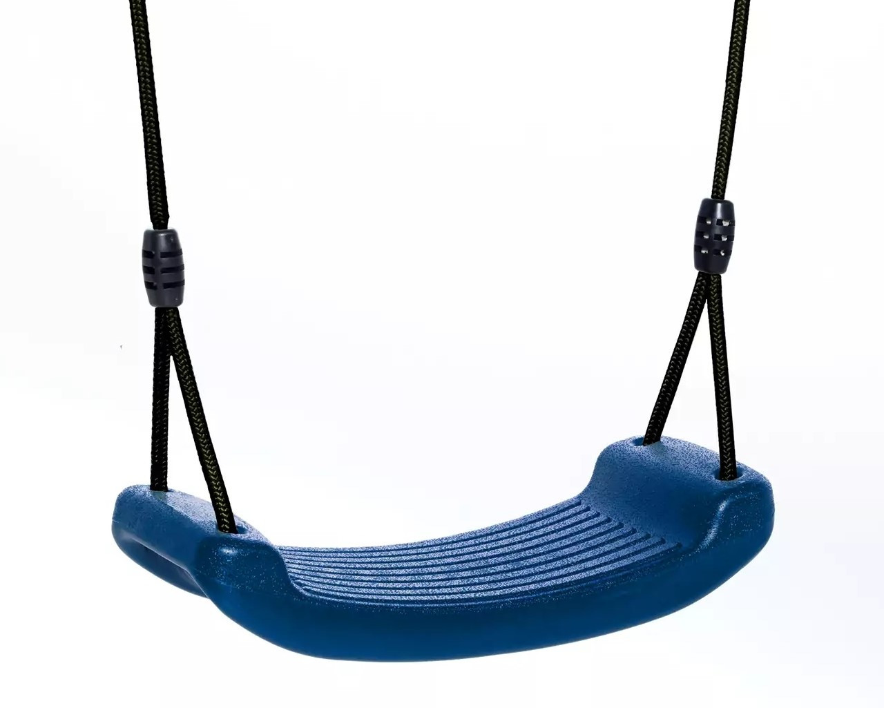 Dice - Kunststof Schommelzitje Blauw - Zwart Gevlochten Touw Dice - Kunststof Schommelzitje Blauw - Zwart Gevlochten Touw