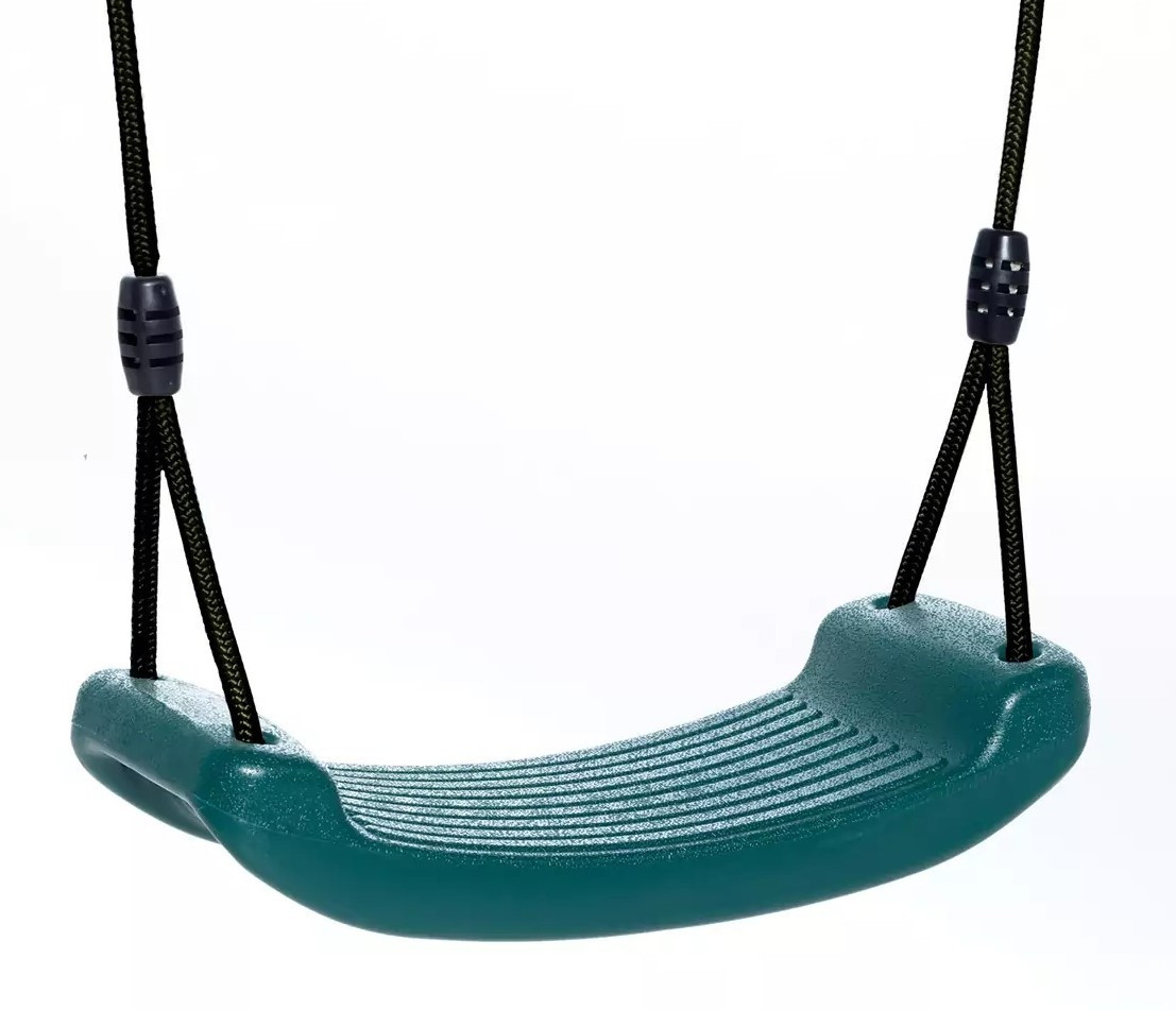 Dice - Kunststof Schommelzitje Groen - Zwart Gevlochten Touw Dice - Kunststof Schommelzitje Groen - Zwart Gevlochten Touw