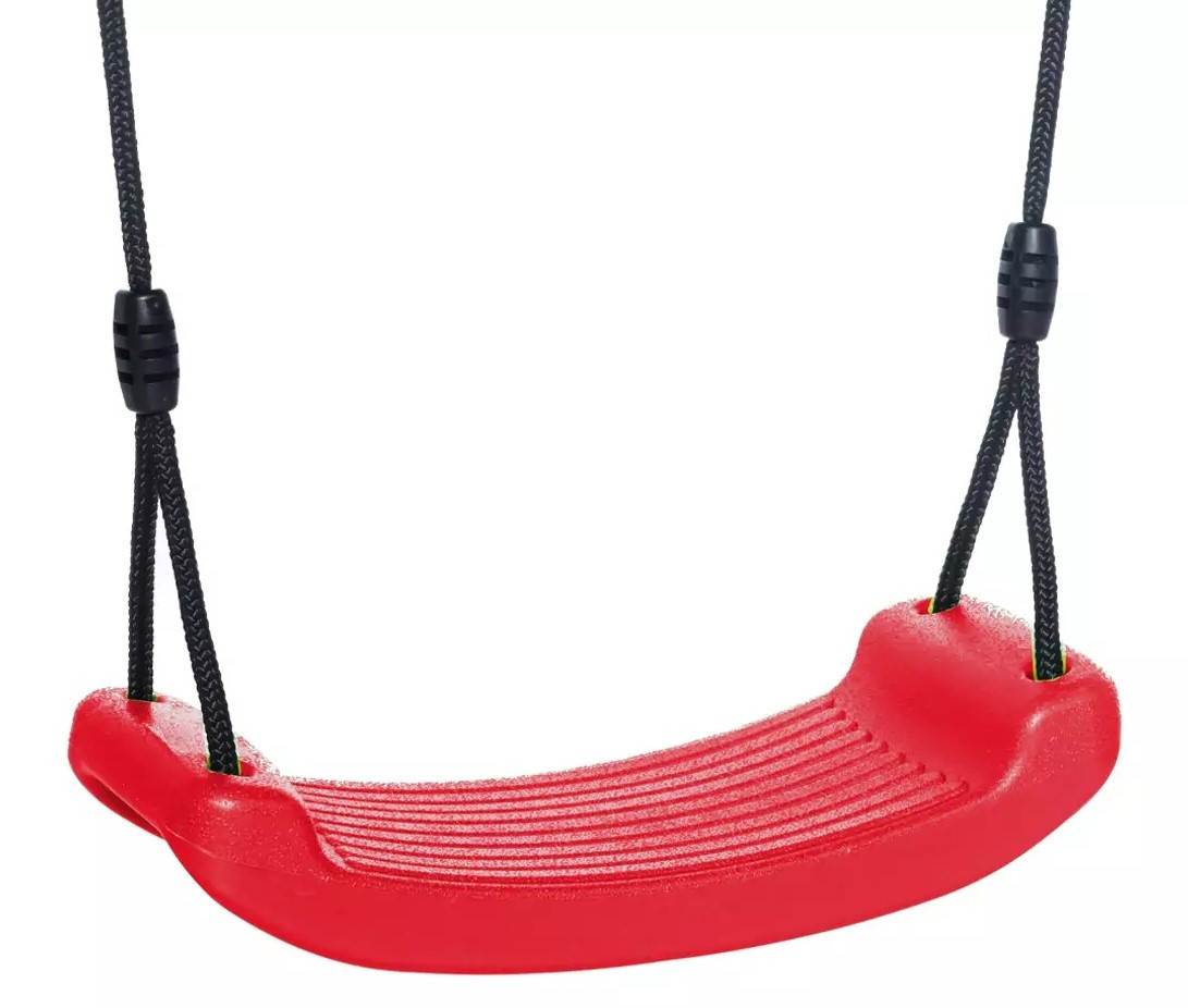 Dice - Kunststof Schommelzitje Rood - Zwart Gevlochten Touw