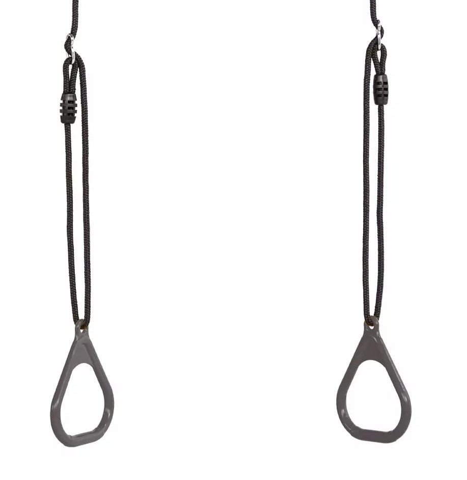 DICE Kunststof Turnringen Antraciet - Zwart Gevlochten Touw