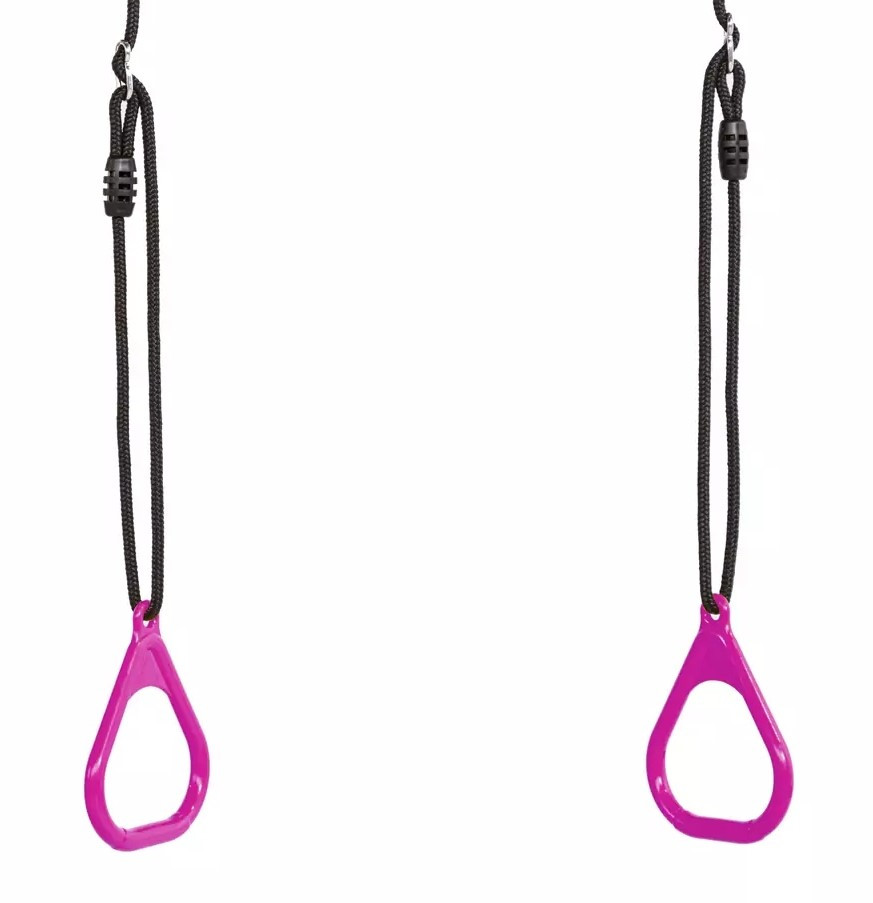 DICE Kunststof Turnringen Roze - Zwart Gevlochten Touw