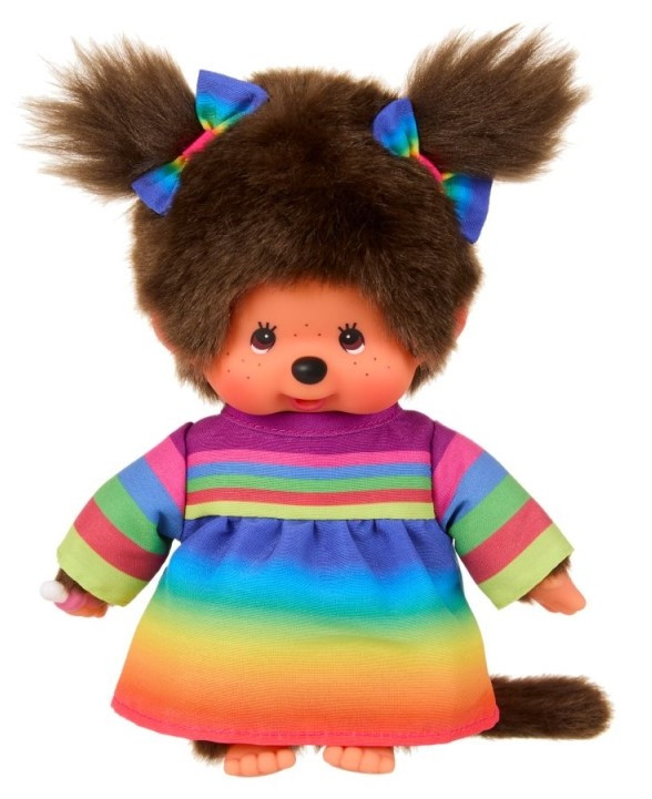 Monchhichi - Meisje in Regenboogjurk (20 cm) Monchhichi - Meisje in Regenboogjurk (20 cm)