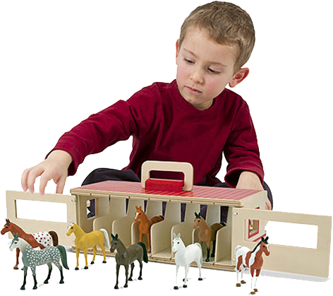 Melissa & Doug - Houten Stal voor Paradepaardjes