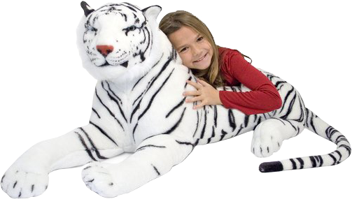 Melissa & Doug - Tijger White - Pluche
