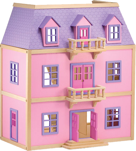 Melissa & Doug - Houten Poppenhuis met 3 Verdiepingen