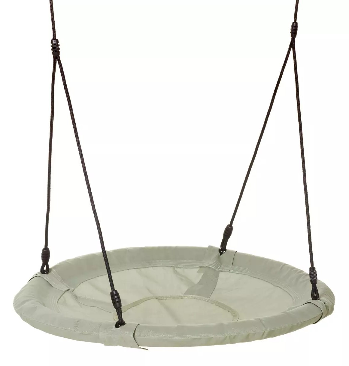 Dice - Nestschommel Pastelgroen Ø100cm - Zwart Gevlochten Touw Dice - Nestschommel Pastelgroen Ø100cm - Zwart Gevlochten Touw