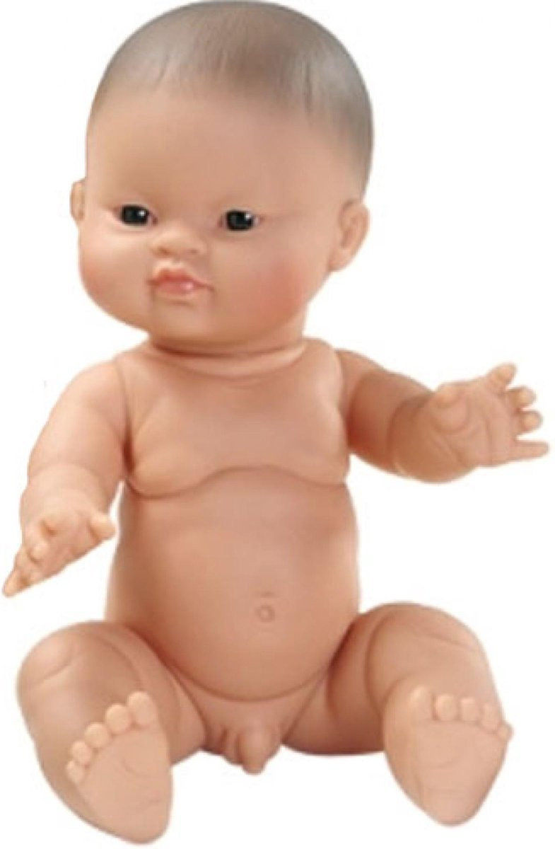 Paola Reina - Babypop Gordi Beltrán - Aziatische jongen zonder kleren (donkere ogen) - 34cm