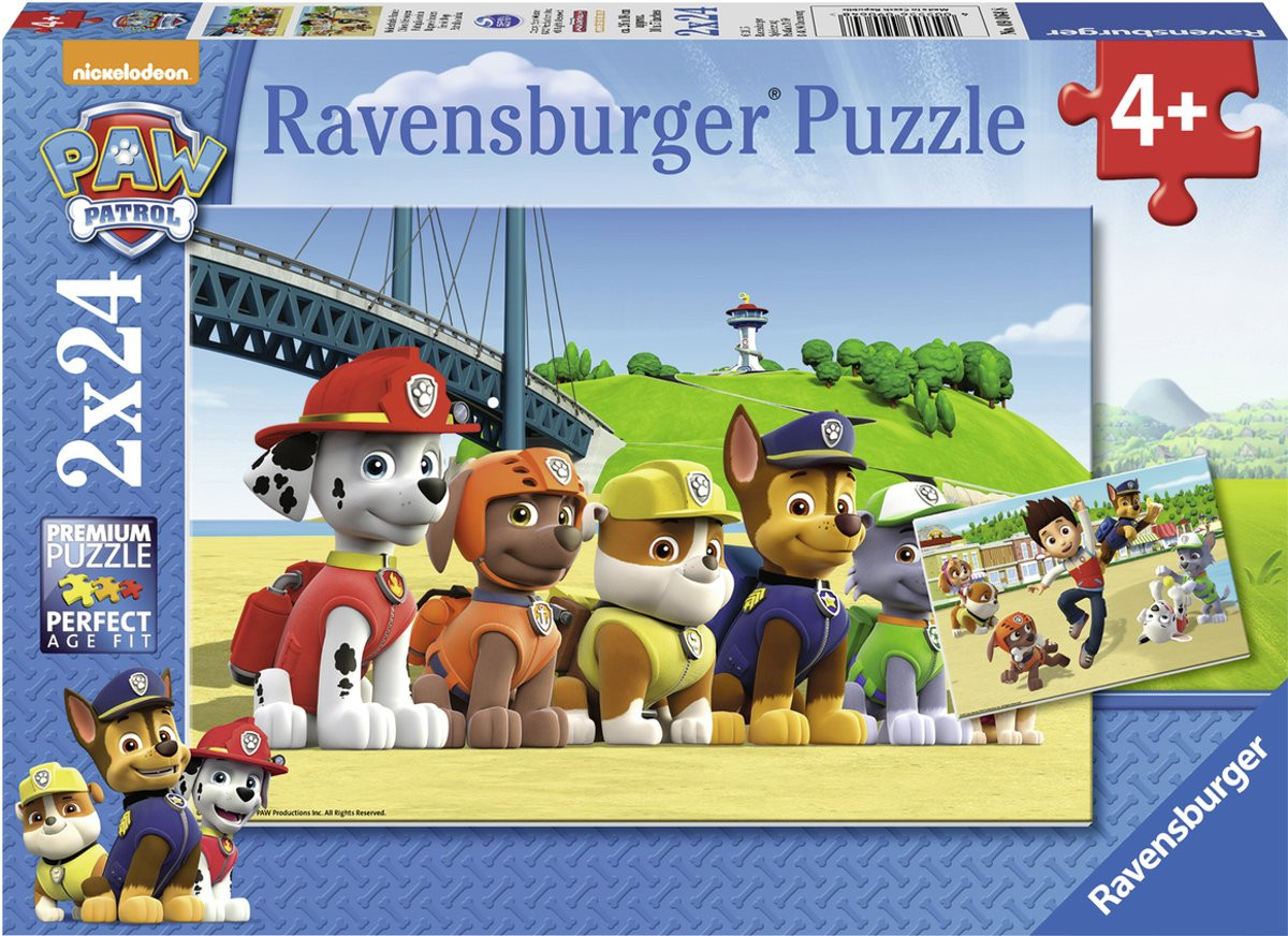 Ravenburger - Paw Patrol. Dappere honden (2x24) - Kinderpuzzel