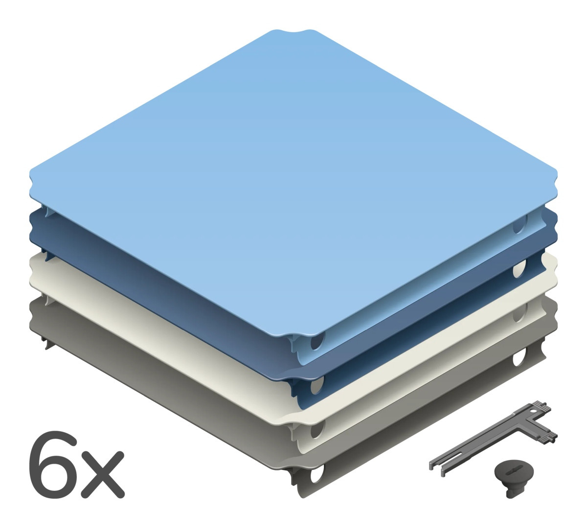 QUADRO - PANELEN SET L HOME - BLAUW (6st.)