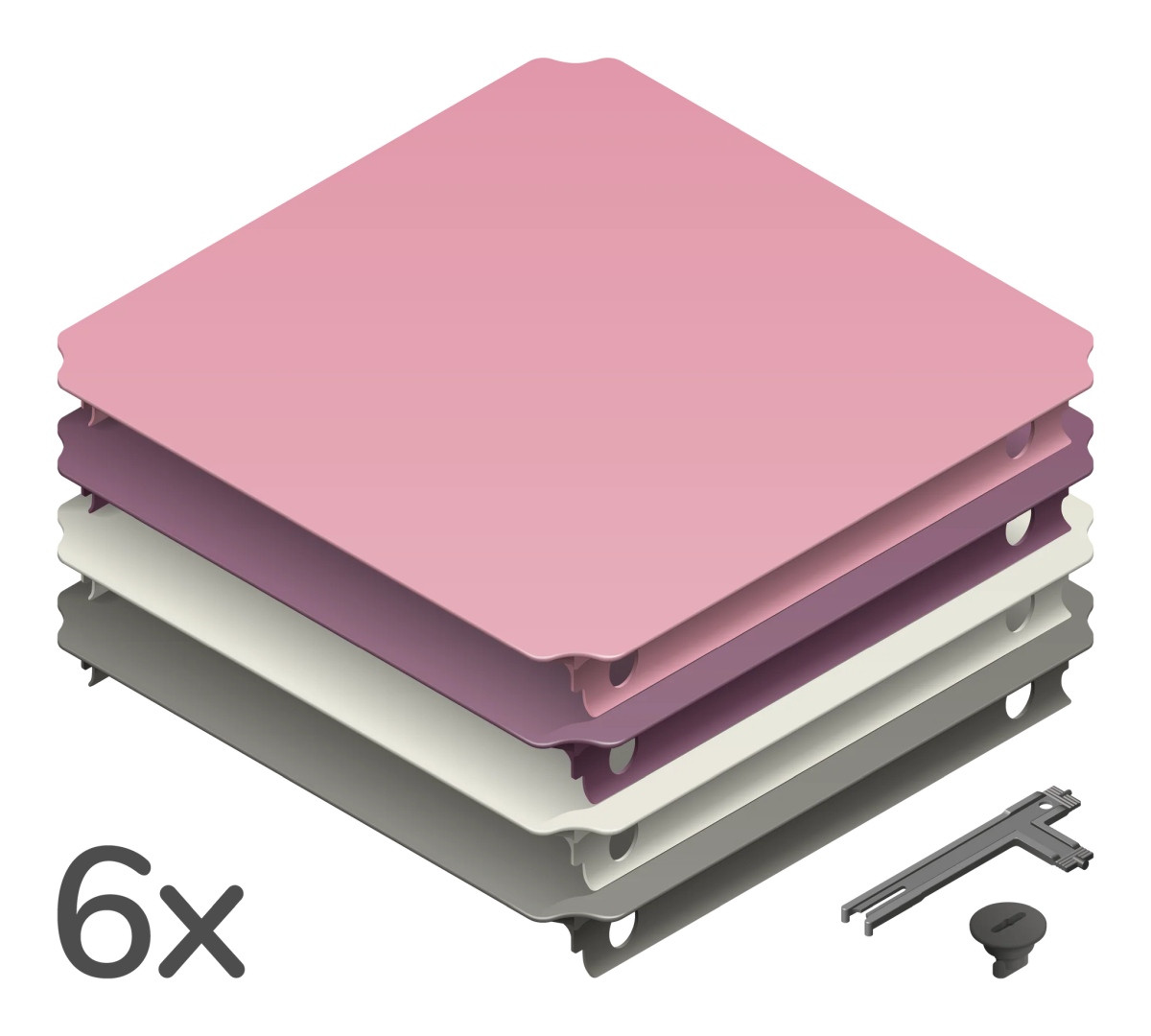 QUADRO - PANELEN SET L HOME - ROZE (6st.)