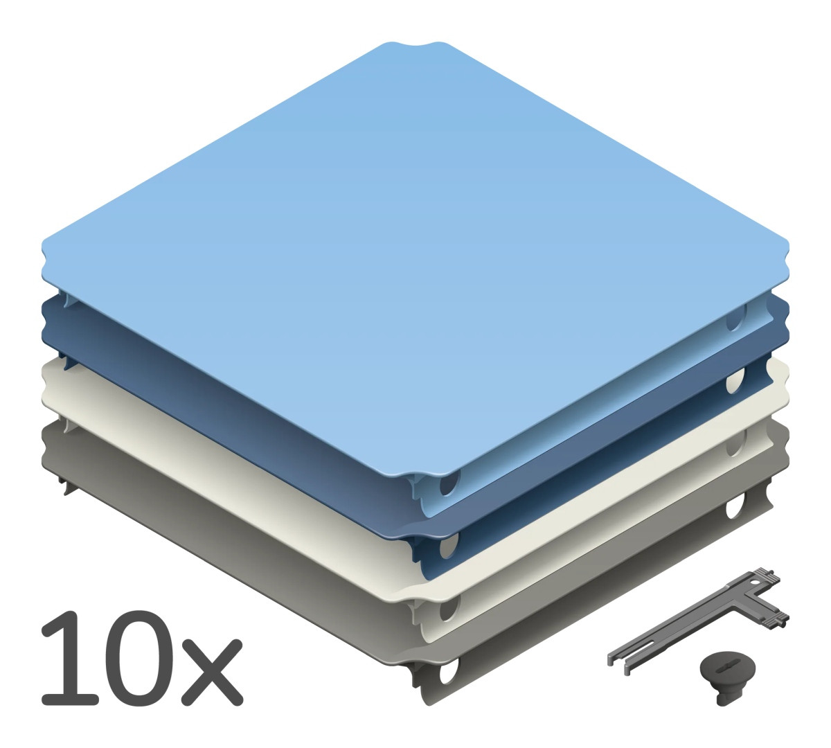 QUADRO - PANELEN SET XXL HOME - BLAUW (10st.)