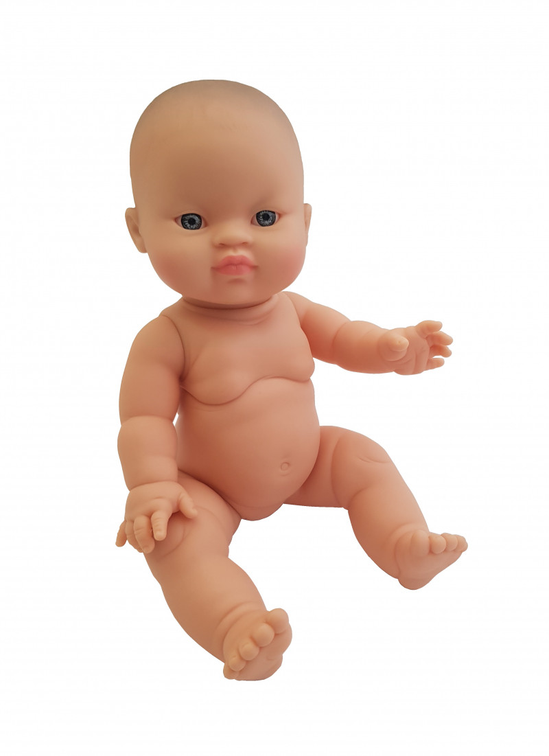 Paola Reina - Babypop Gordi Blanca - Aziatisch meisje zonder kleren (blauwe ogen) - 34cm