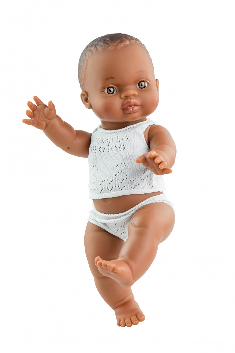 8431031040048 - Gordi babypop donker meisje met ondergoed 34cm