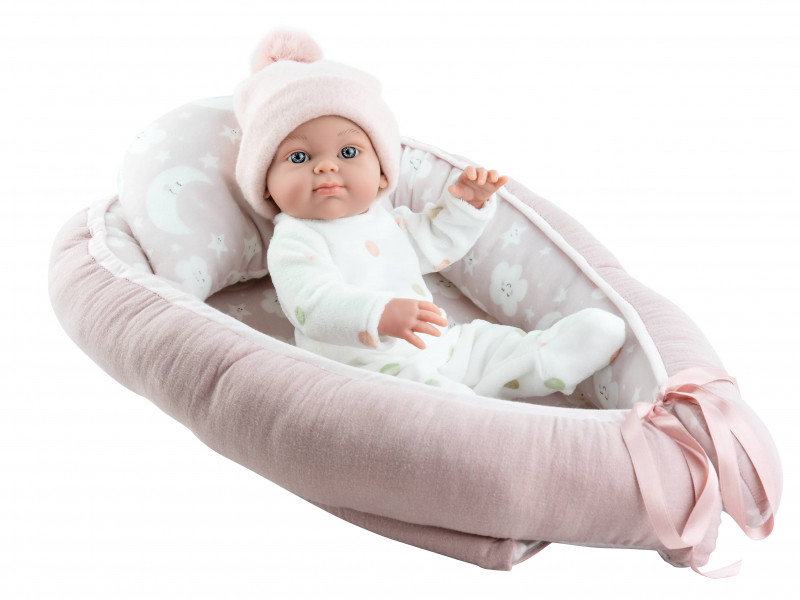 Paola Reina - Babypop Minipikolines Meisje met Bedje (32cm)