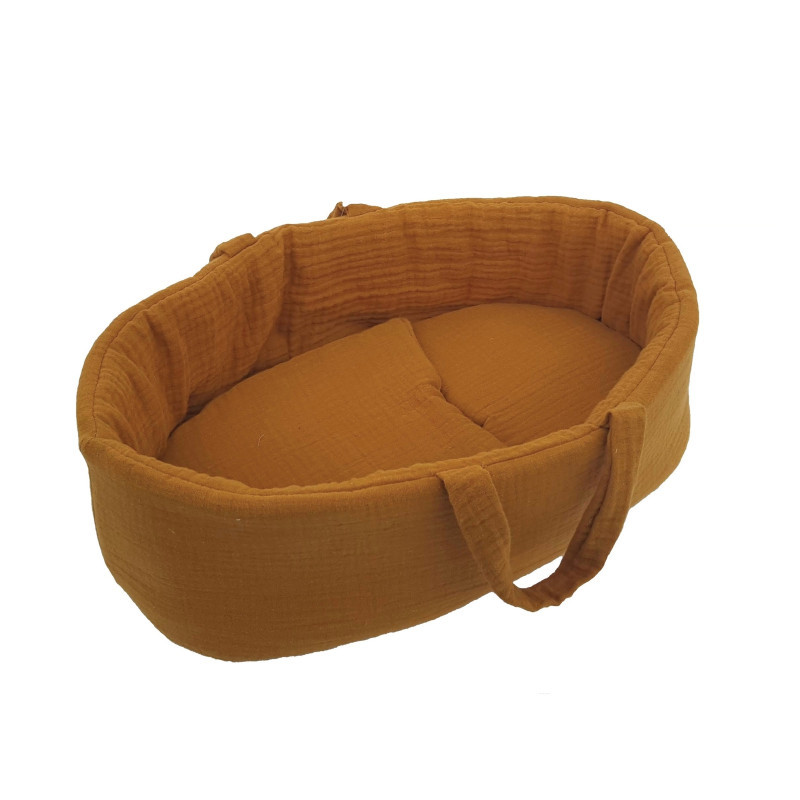 Hollie - Poppendraagmand 38cm - Ochre Mousseline