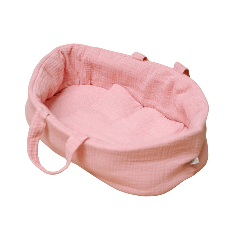 Hollie - Poppendraagmand 38cm - Old Rose Mousseline Hollie - Poppendraagmand 38cm - Old Rose Mousseline