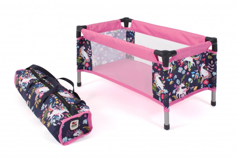 Bayer Chic - Poppen Reisbedje Eenhoorn (donkerblauw/roze)