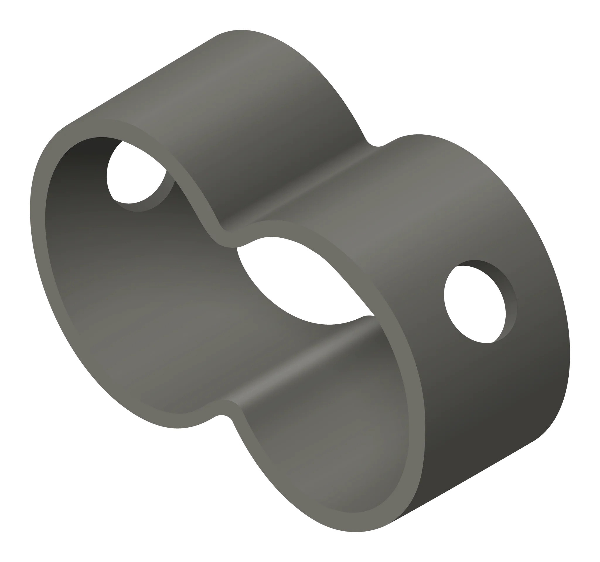 QUADRO - Dubbele Buisverbinding Zwart
