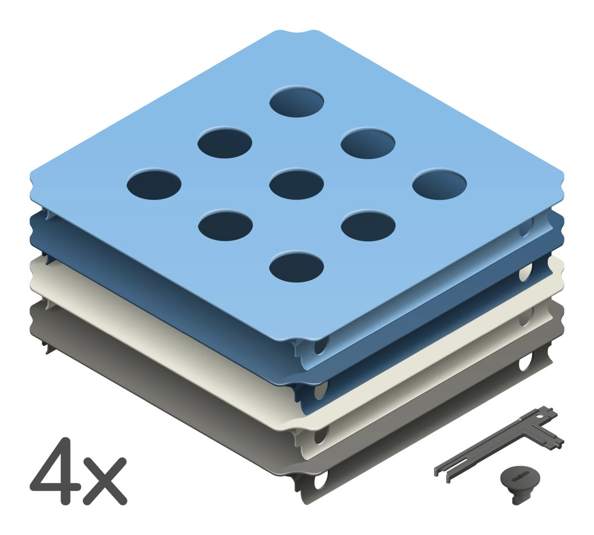 QUADRO - GATENPANEELSET S HOME - BLAUW (4st.)