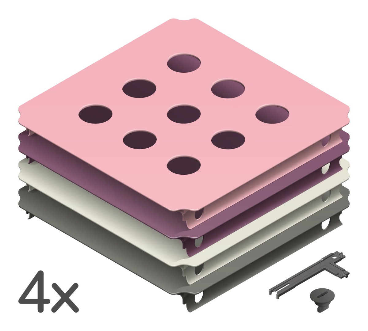 QUADRO - GATENPANEELSET S HOME - ROZE (4st.) QUADRO - GATENPANEELSET S HOME - ROZE (4st.)