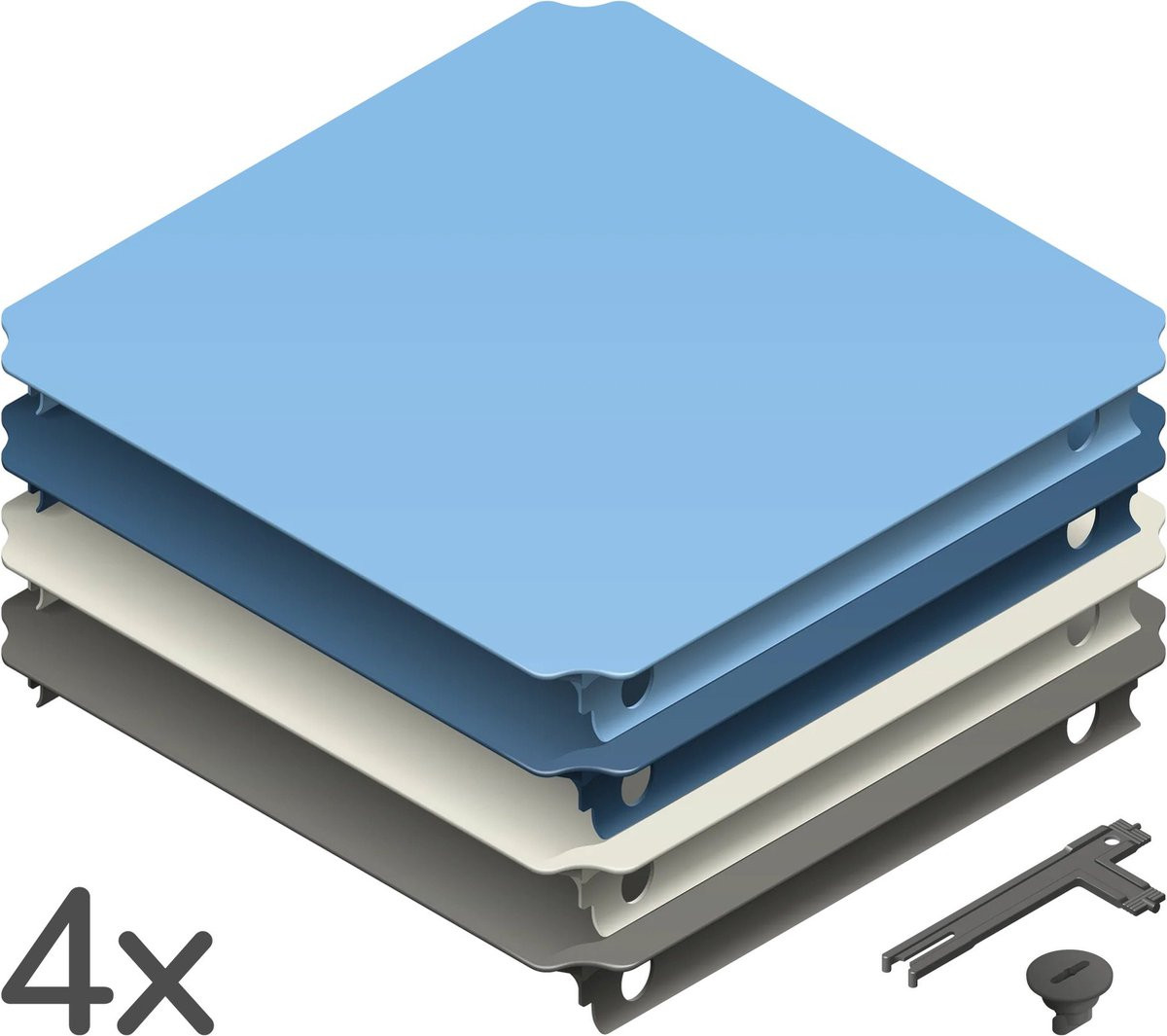 QUADRO - PANELEN SET S HOME - BLAUW (4st.)