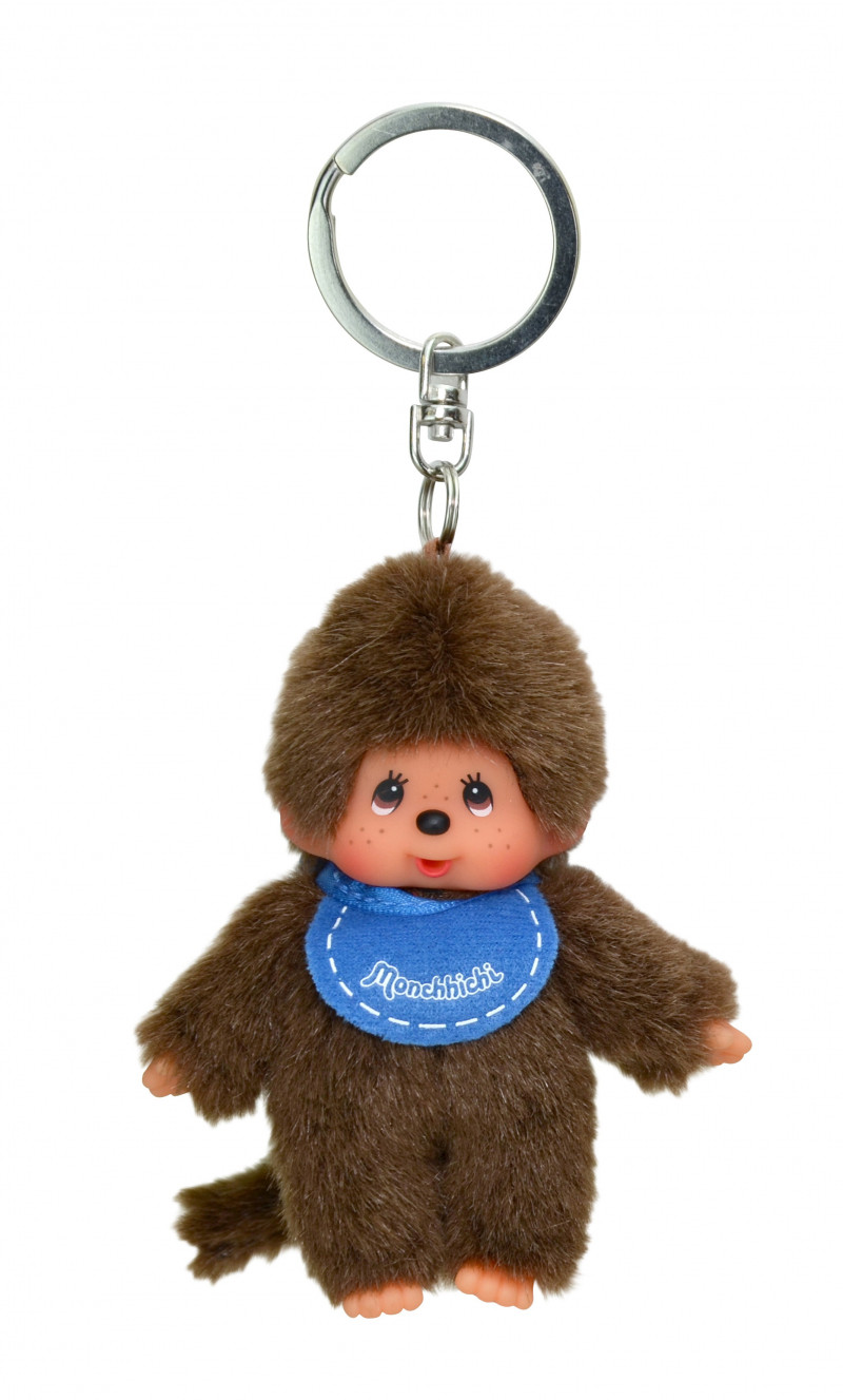 4905610253418 -Monchhichi - 10 cm sleutelhanger - slab blauw