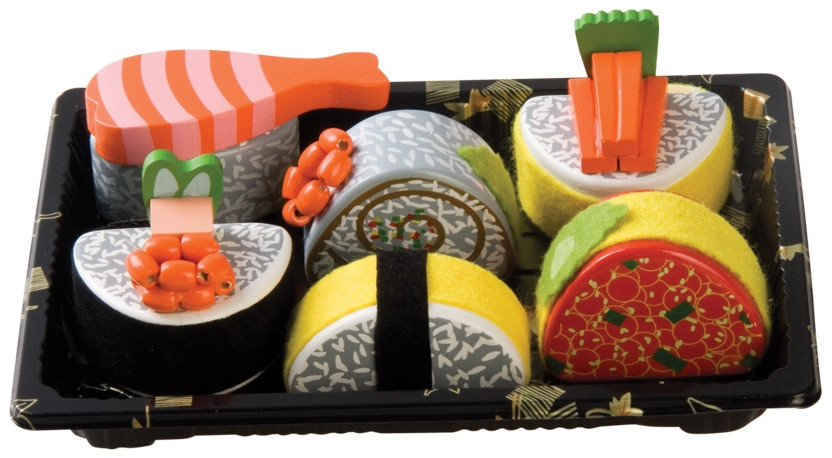 Set houten sushi op tray