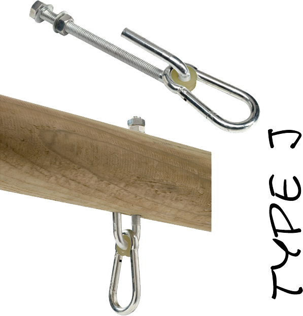 Schommelhaak Model J 14 cm met Karabijnhaak