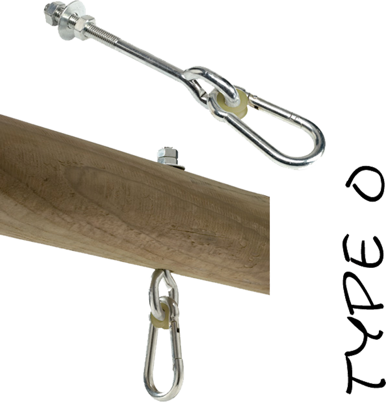 Schommelhaak Model O 16 cm met Karabijnhaak