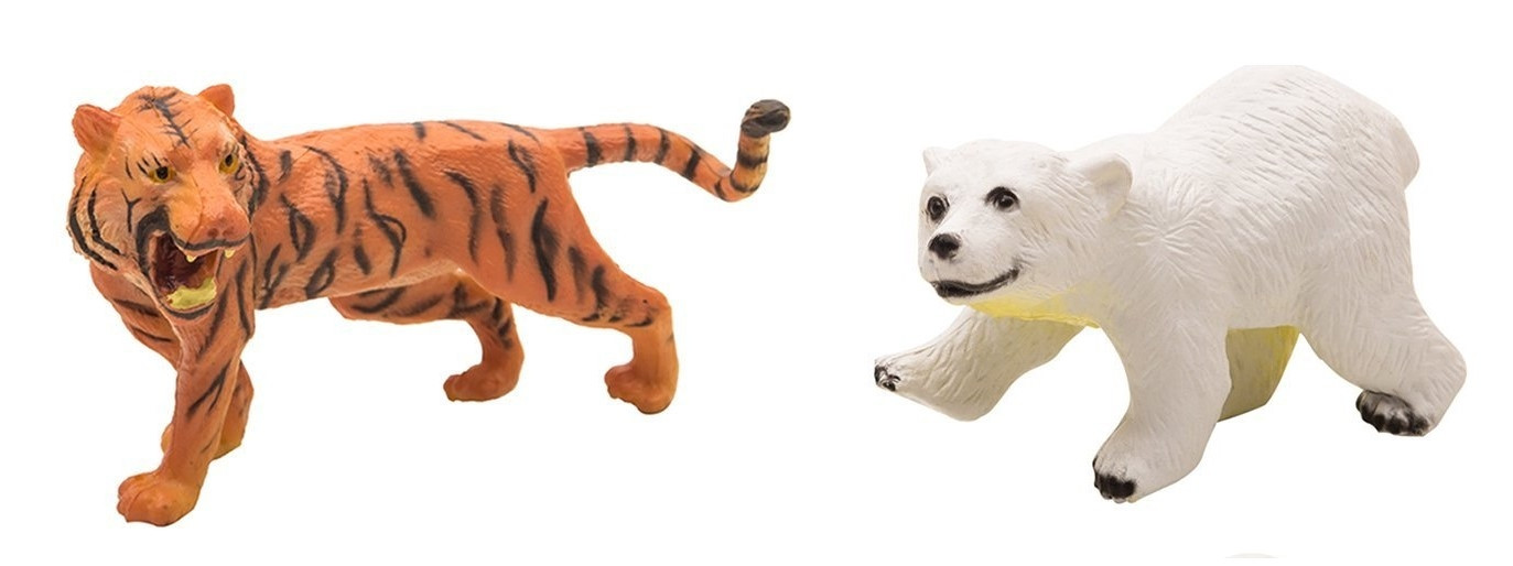 Wilde dieren - set van 2 - Tijger en ijsbeer