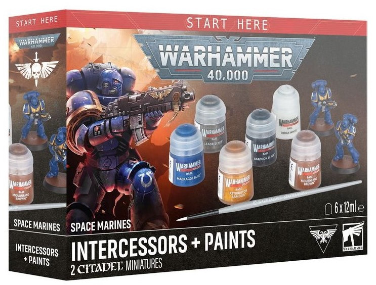 Warhammer 40K - Space Marines Assault Intercessors + Paint Set Warhammer 40K - Space Marines Assault Intercessors + Paint Set