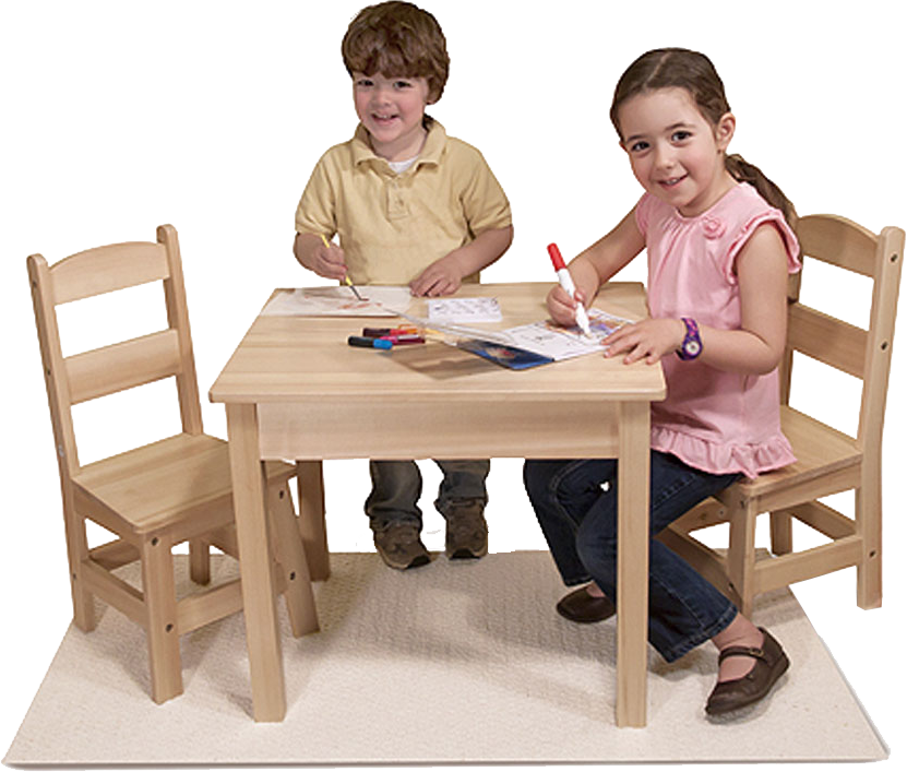 Melissa & Doug - Houten Kindertafel met twee Stoeltjes