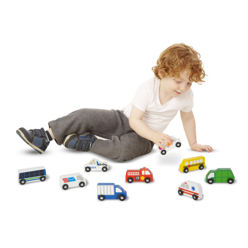 Melissa & Doug - Set Houten Stadsauto's