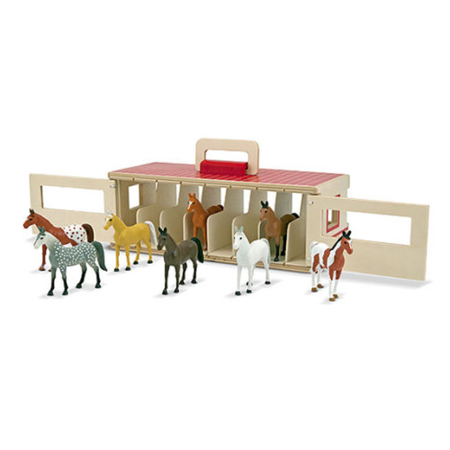 Melissa & Doug - Houten Stal voor Paradepaardjes