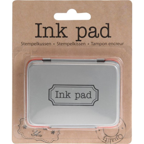 Stempelkussen Metaal - rode inkt - 8 x 6 cm