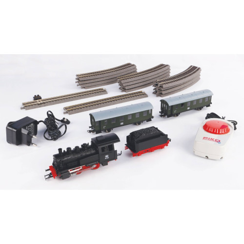 Piko H0 Startset - Stoomlocomotief met twee personenwagons - (57112) - inhoud verpakking