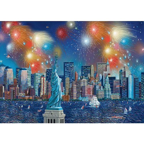 Schmidt -Vuurwerk bij het Vrijheidsbeeld(1000) - Puzzel