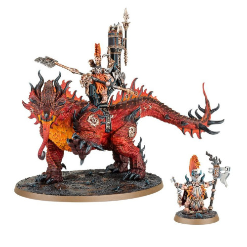 Warhammer Age of Sigmar - Fyreslayers - Auric Runefather on Magmadroth (84-23)