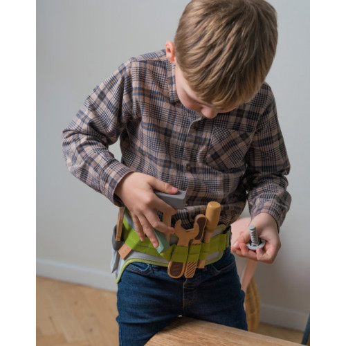 Dantoy - Gereeedschapsgordel met houten gereedschap 11-delig in doos